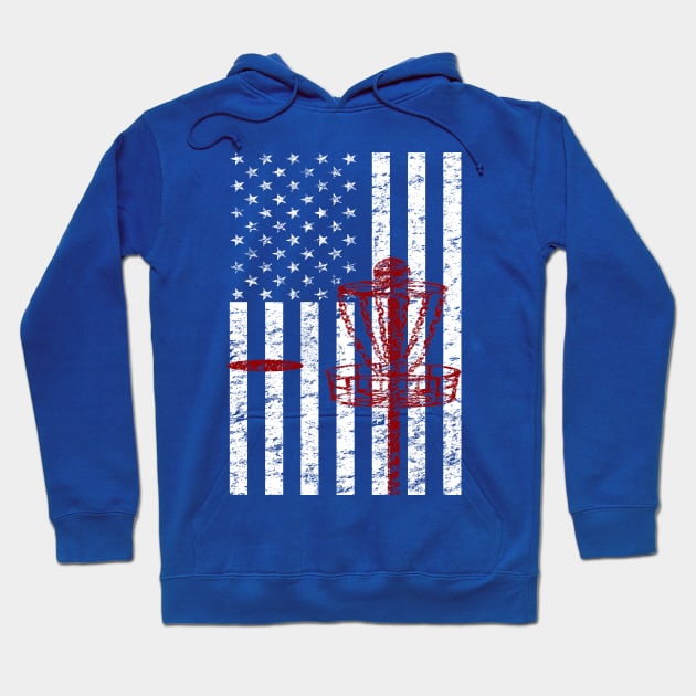 Disc Golf American Flag Patriotic Disc Golf T-shirt Hoodie by TeeCreations